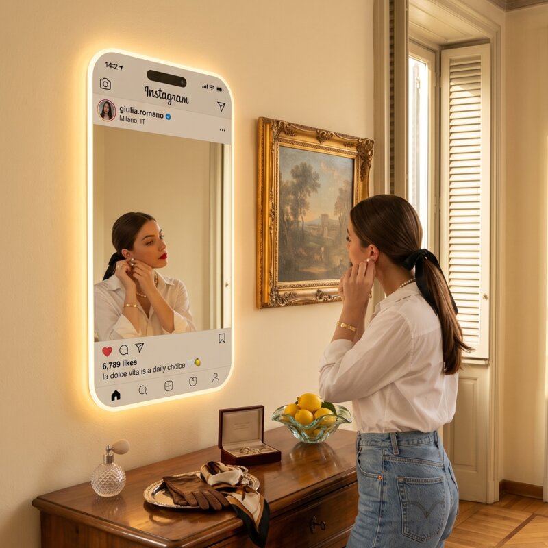 Customer @milo.edits sharing their Insta Mirror